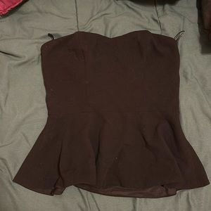 Black peplum strapless top
